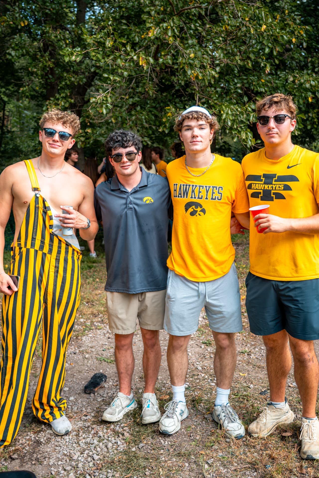 Hawkeye fans tailgating on Melrose Court
