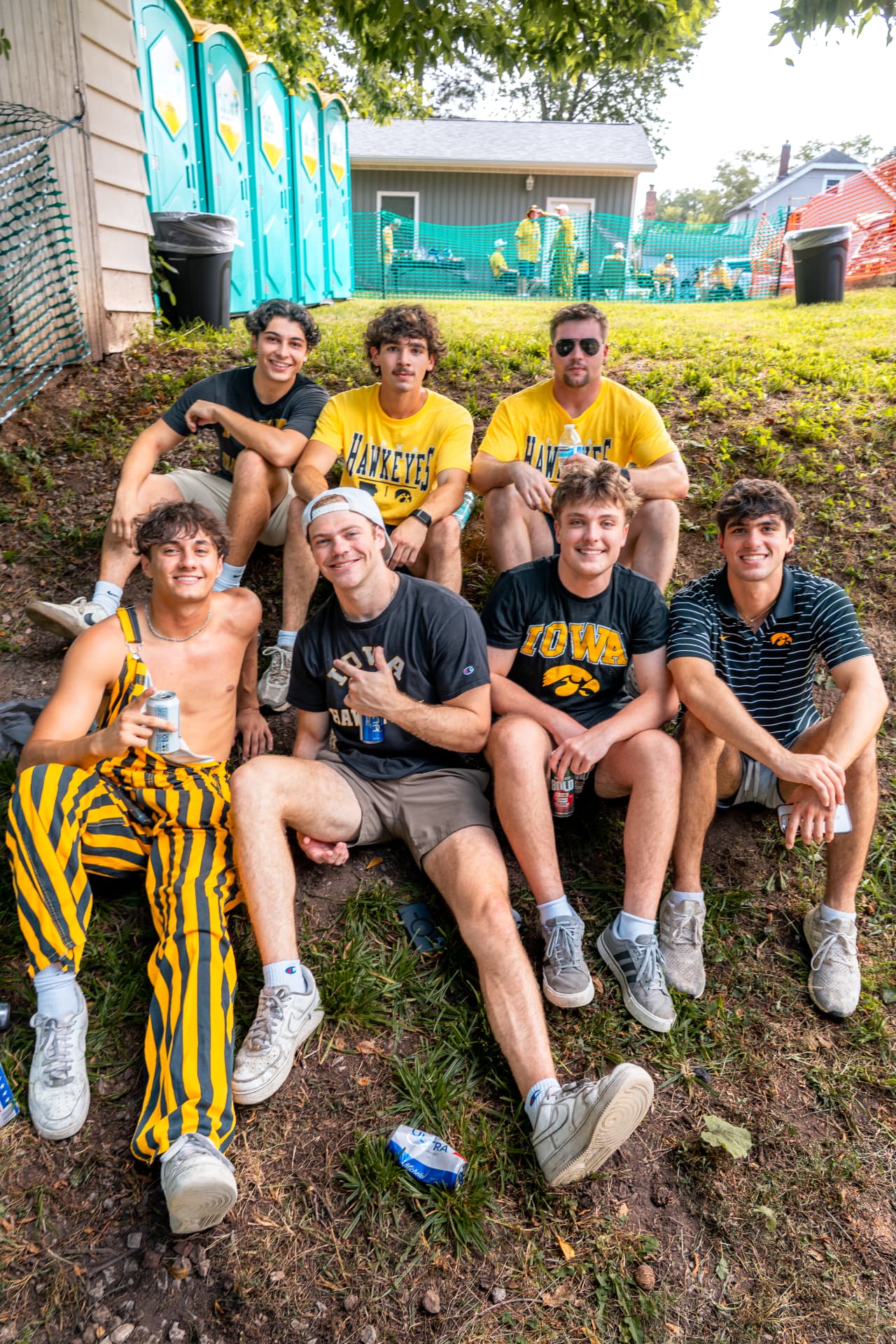 Group of Hawkeye fans hanging out before kickoff